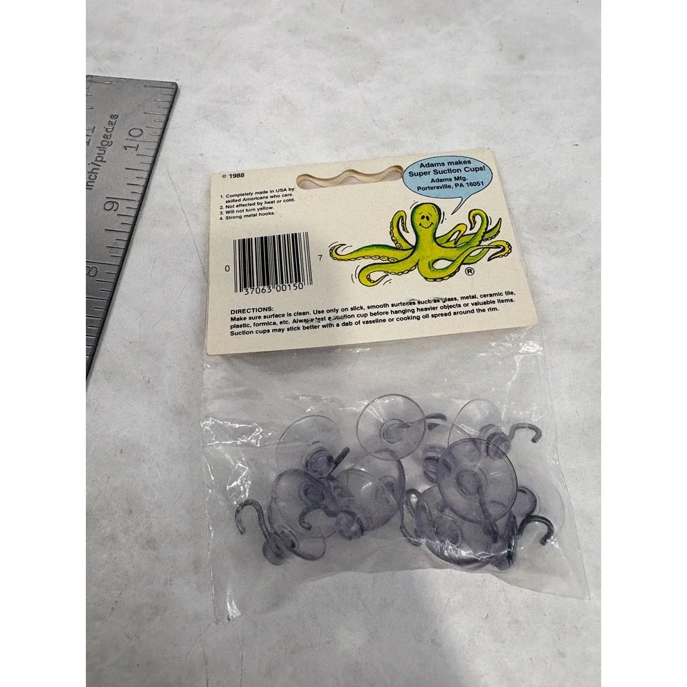 Vintage 1988 Adams Mini Suction Cups 12pc 3/4